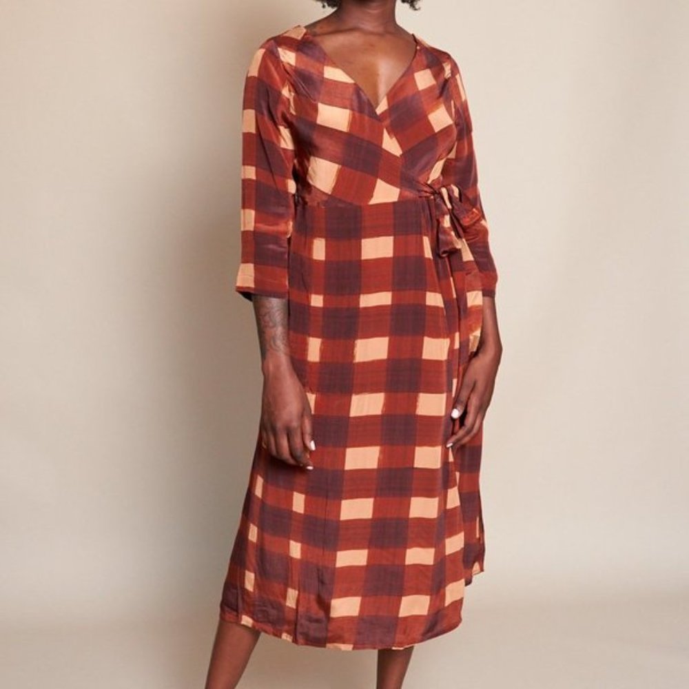 Wray Wrapped Dress - Painted Check